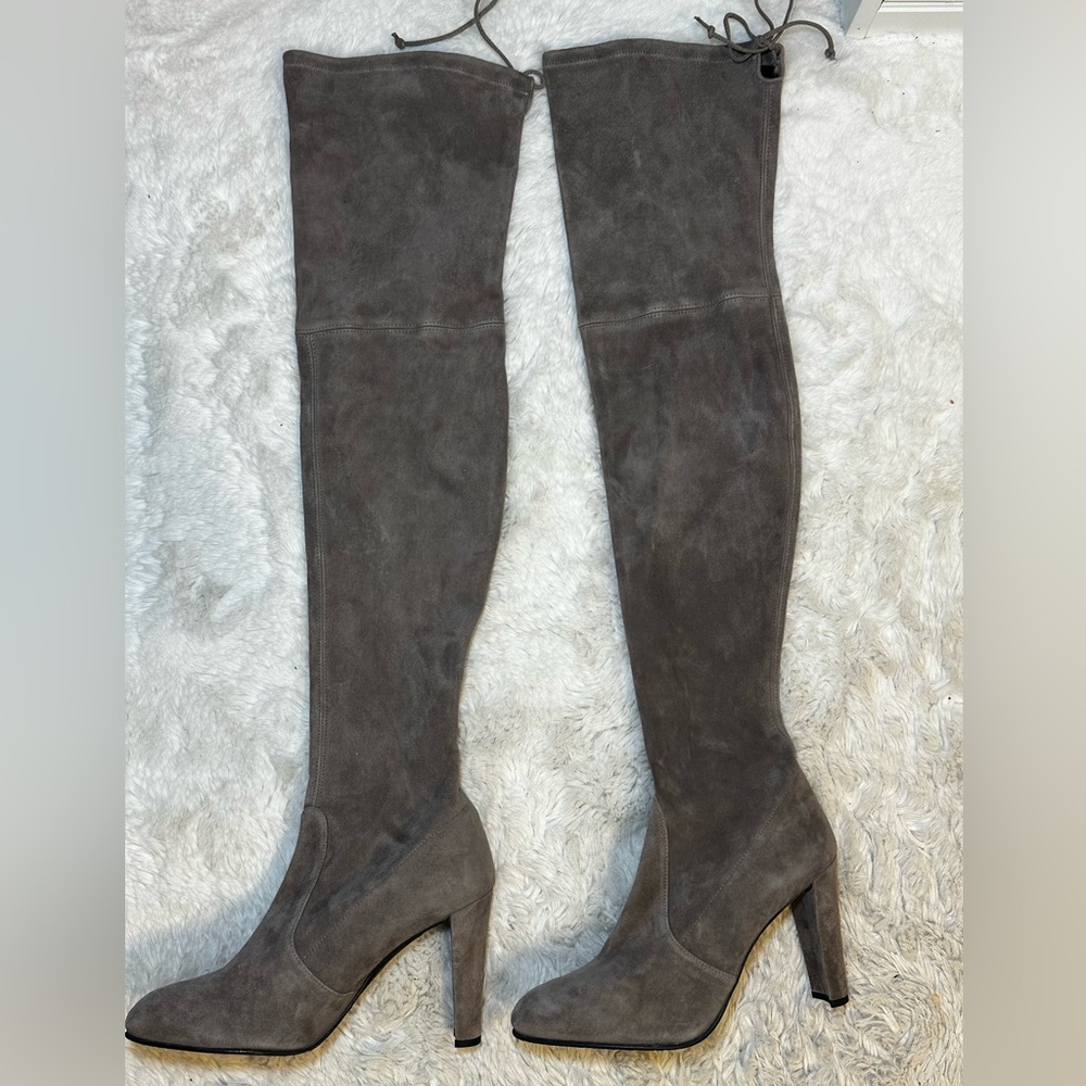Stuart Weitzman highland boots grey/taupe size 10